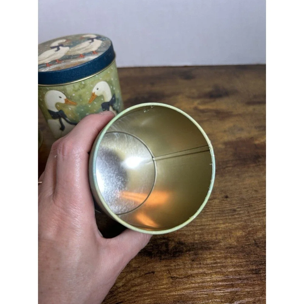 Vintage Winter Geese Tins Set of 3 Christmas Around the World Holiday Canisters